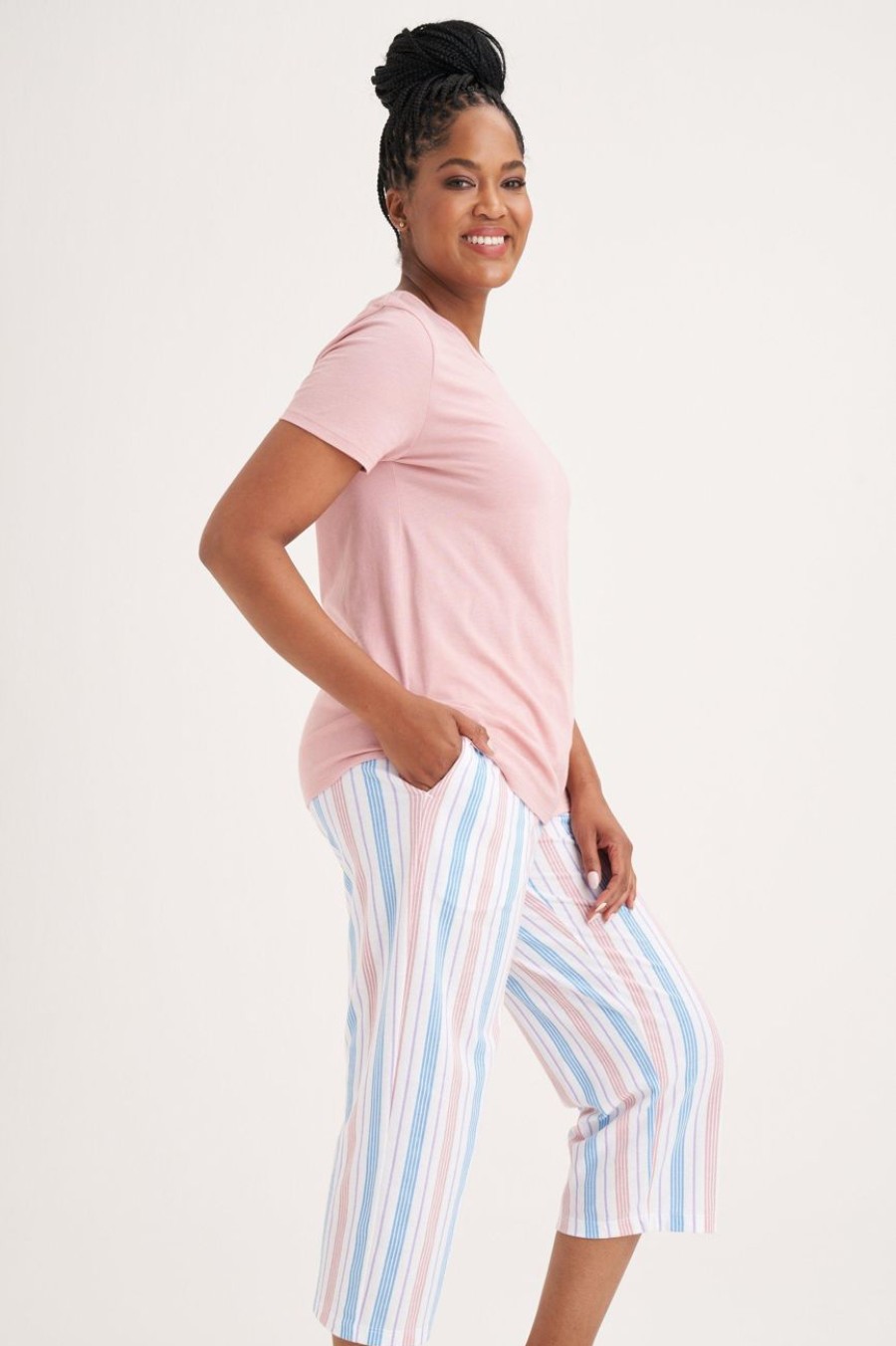 Clothing MILADYS | Stripe Sleep Set Baby Pink