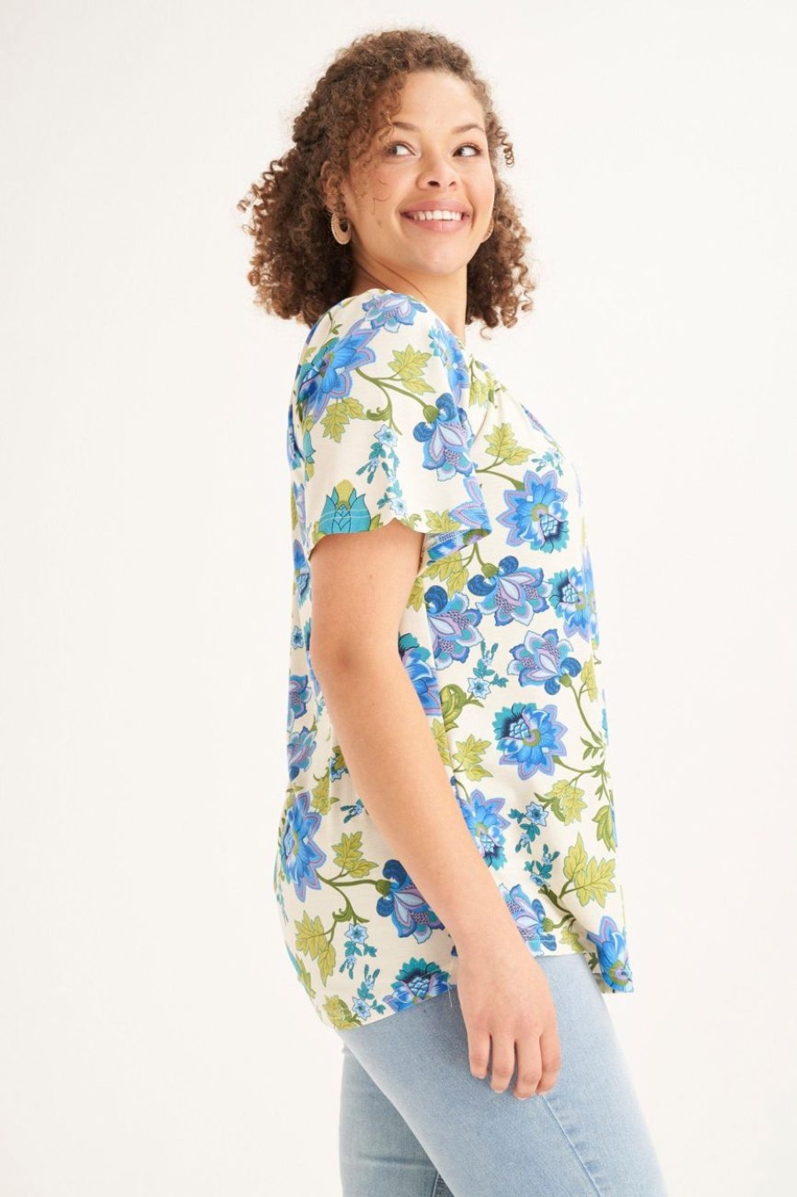 Clothing MILADYS | Floral Print Peasant Top Multi