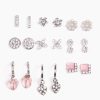 Accessories MILADYS | 9 Pack Earrings Pink Silver