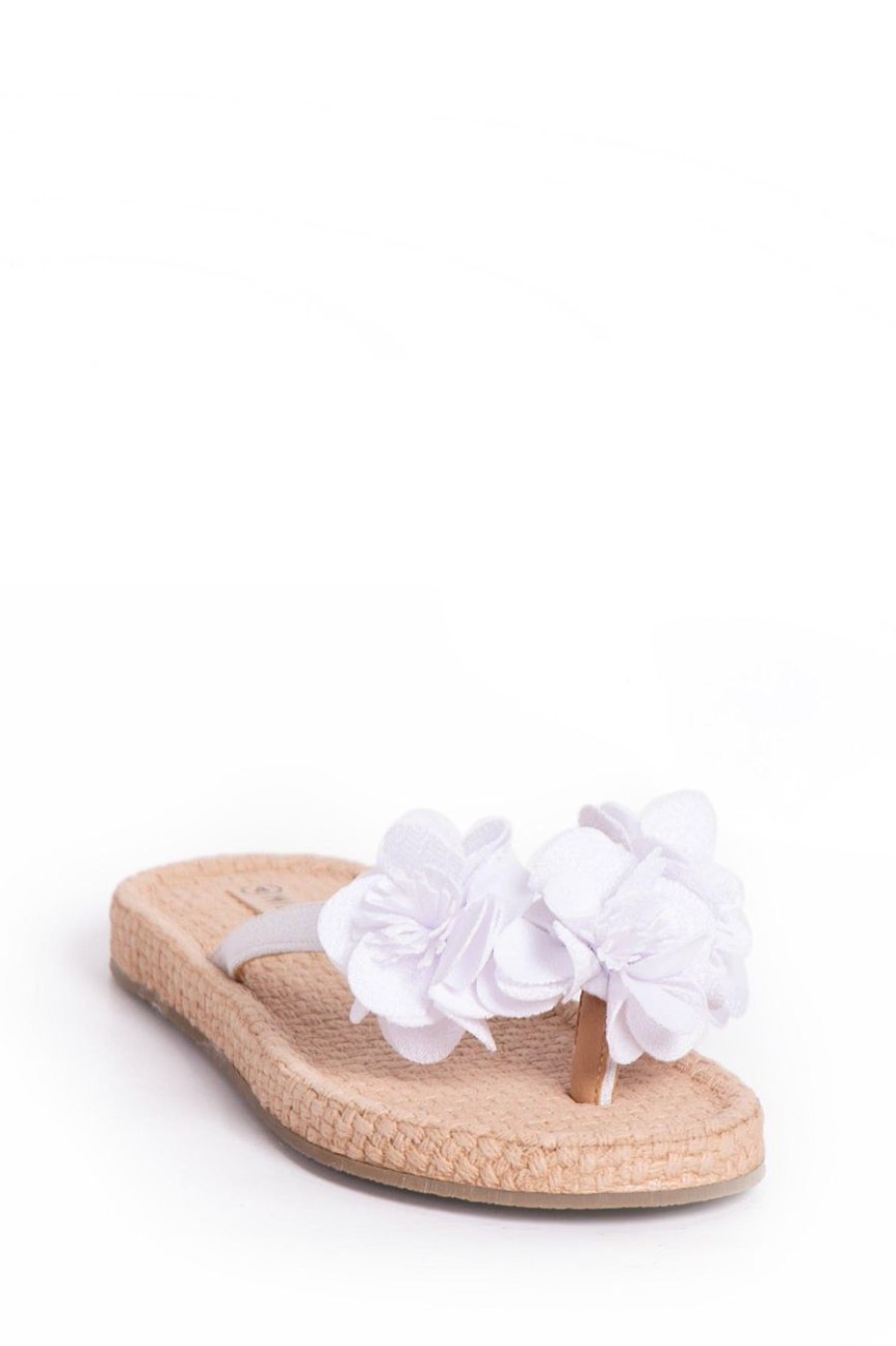 Shoes MILADYS | Flower Thong Sandal White