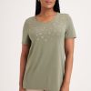 Clothing MILADYS | Sequins Embellished T-Shirt Fatigue