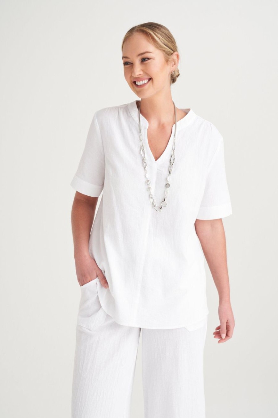 Clothing MILADYS | Crinkle Top White