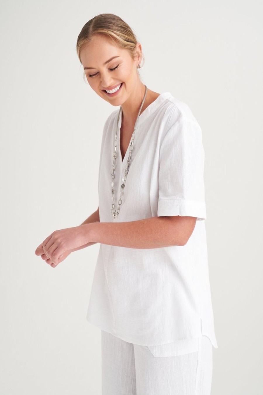 Clothing MILADYS | Crinkle Top White