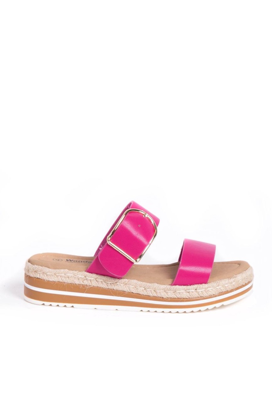 Shoes MILADYS | Slip On Double Strap Mule Pink Cerise