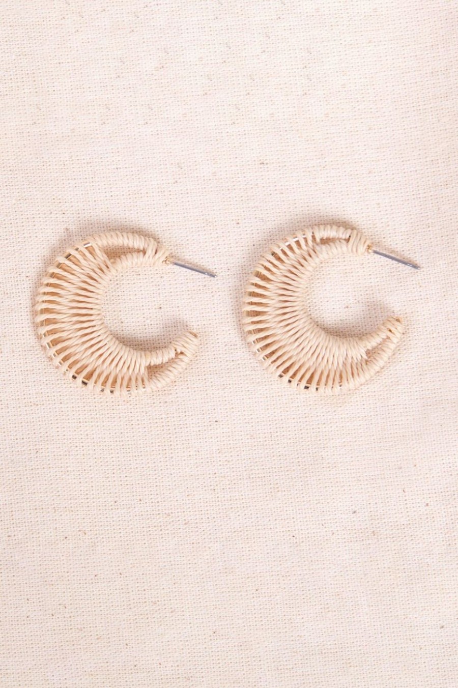 Accessories MILADYS | Woven Hoop Earrings Stone