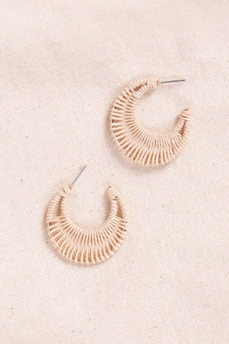 Accessories MILADYS | Woven Hoop Earrings Stone