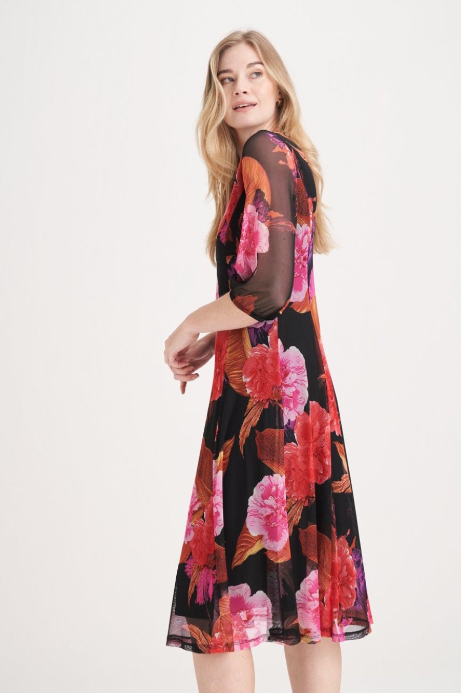 Clothing MILADYS | Floral Mesh Fit And Flare Dress Multi