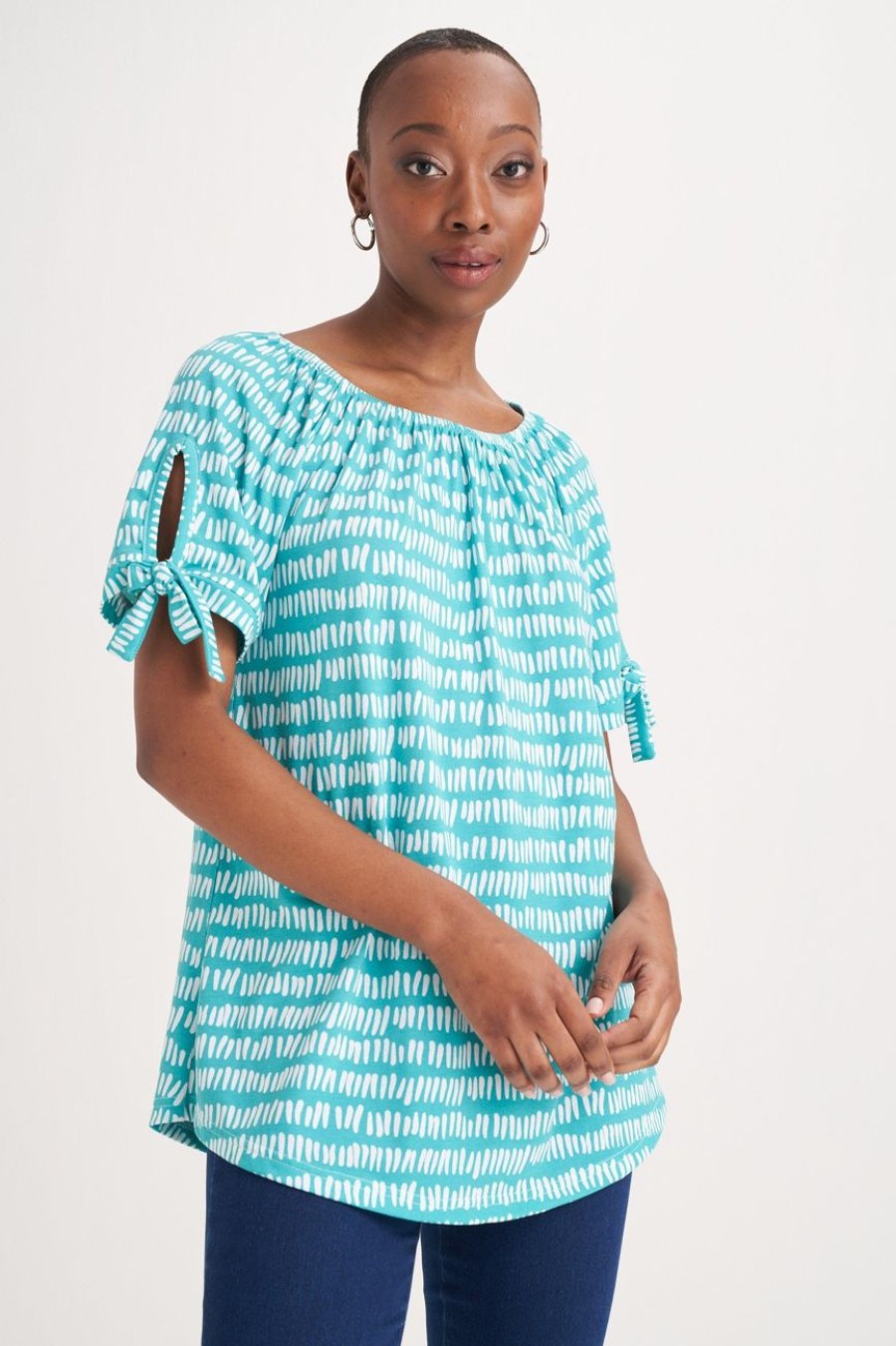 Clothing MILADYS | Printed Peasant Top Mint