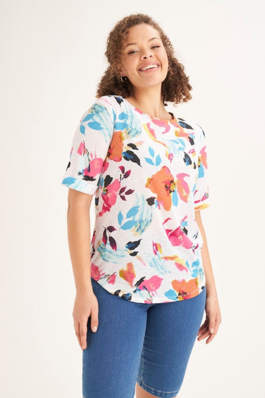 Clothing MILADYS | Abstract Floral Print Tee Multi