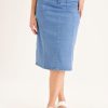 Clothing MILADYS | A-Line Denim Skirt Sea Blue