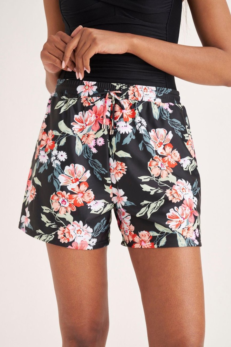 Clothing MILADYS | Floral Print Swim Shorts Black