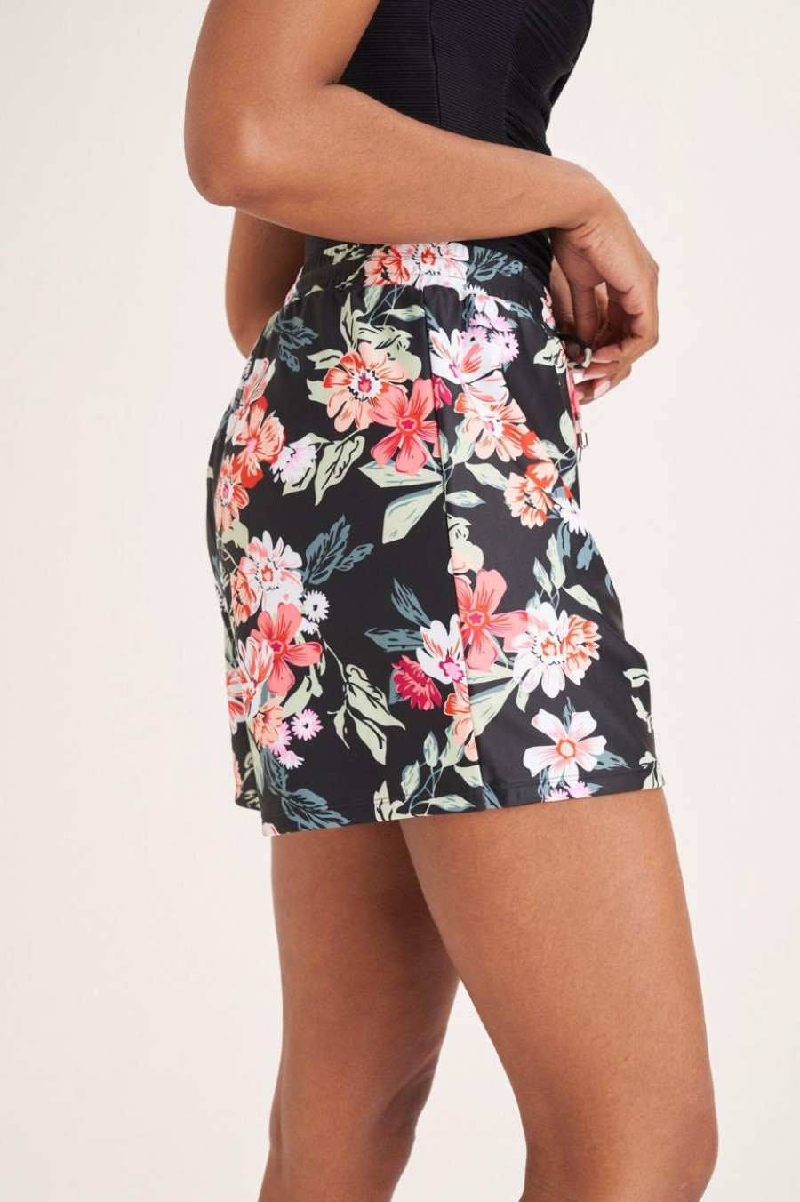 Clothing MILADYS | Floral Print Swim Shorts Black