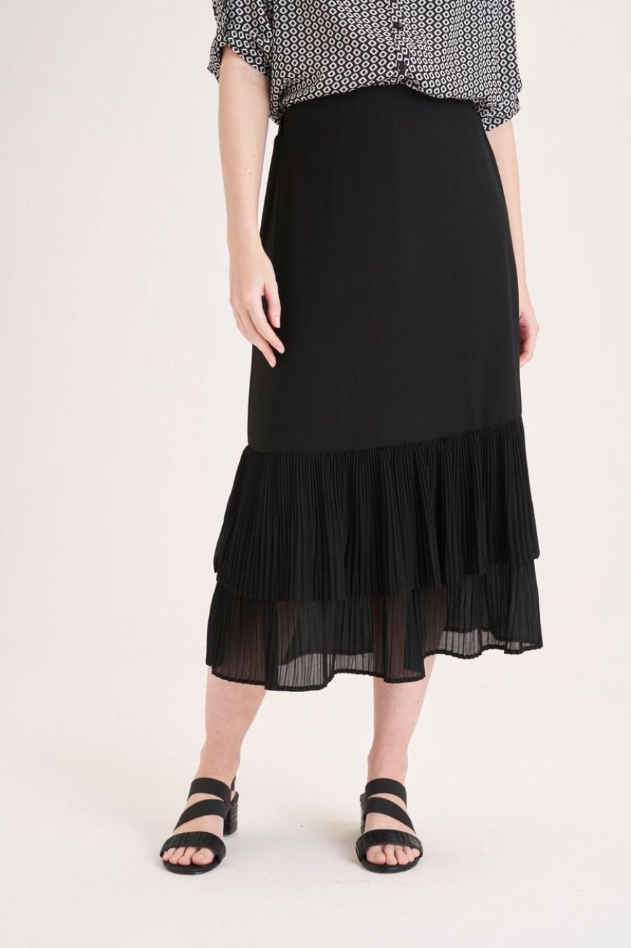 Clothing MILADYS | Chiffon Layered Skirt Black