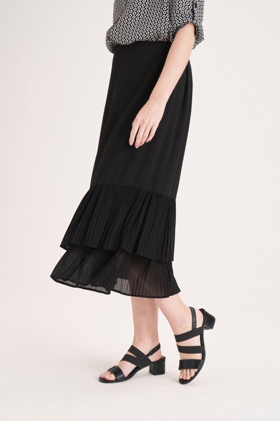 Clothing MILADYS | Chiffon Layered Skirt Black