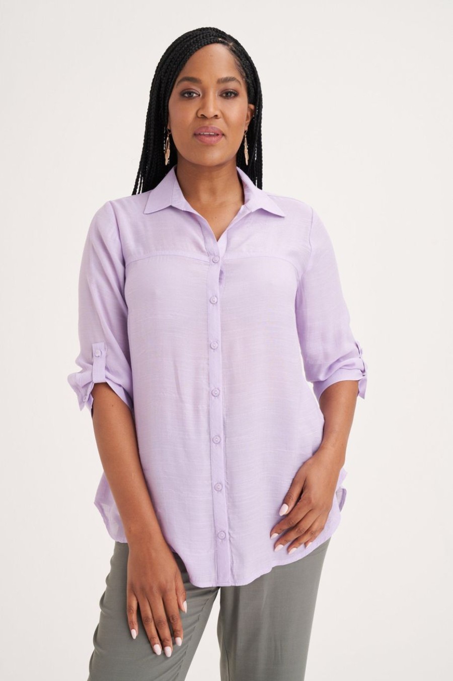 Clothing MILADYS | Regular Fit Shirt Lilac Multi