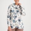 Clothing MILADYS | Floral Print Cowl Neck Top Stone