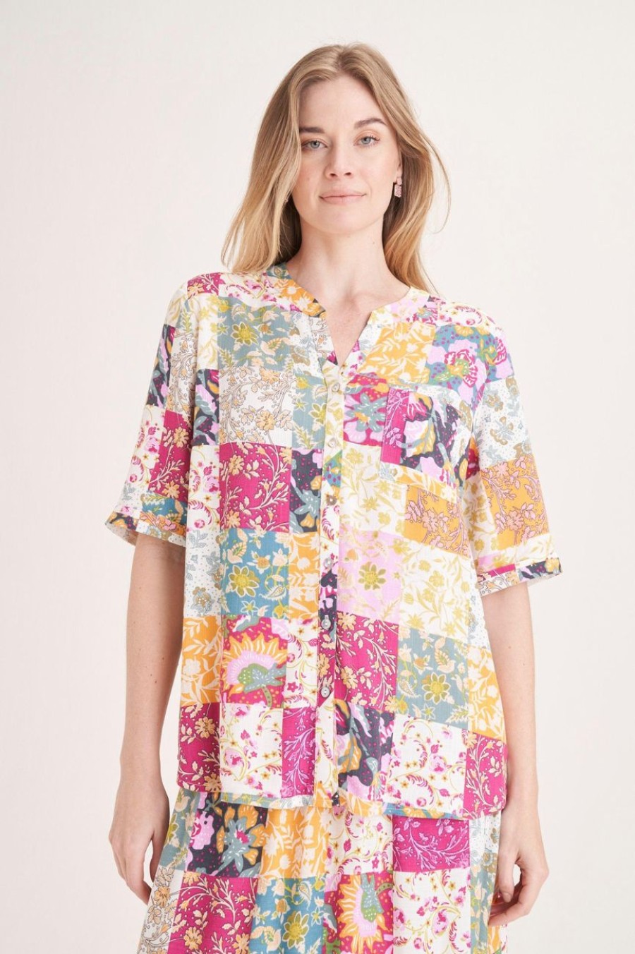 Clothing MILADYS | Patchwork Print Shirt Multi