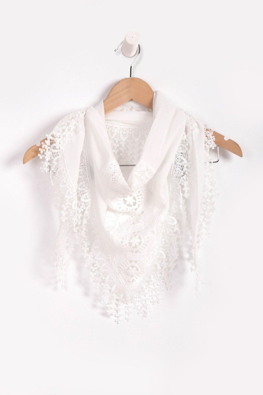 Accessories MILADYS | Lace Triangle Scarf White