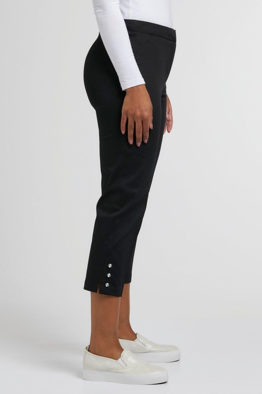 Clothing MILADYS | Sateen Tummy Control Crops Black