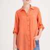 Clothing MILADYS | Regular Fit Shirt Orange Burnt Orange