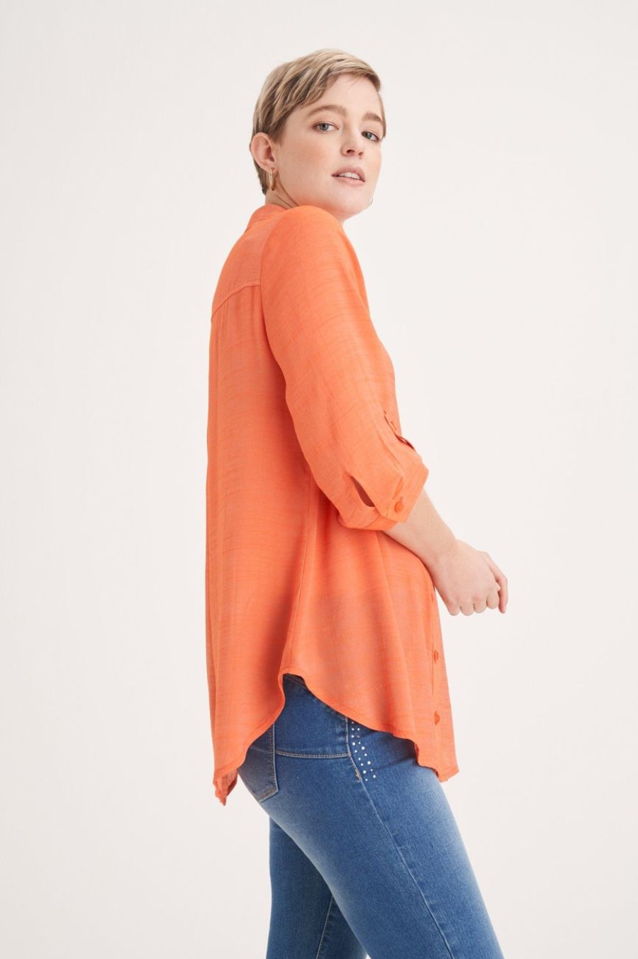 Clothing MILADYS | Regular Fit Shirt Orange Burnt Orange