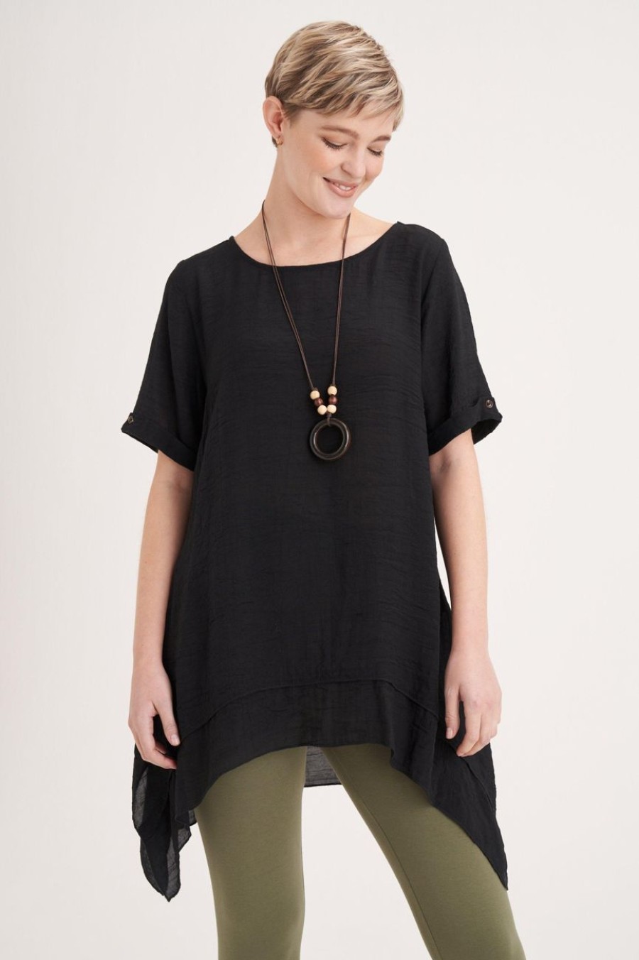 Clothing MILADYS | A-Line Tunic With Necklace Black