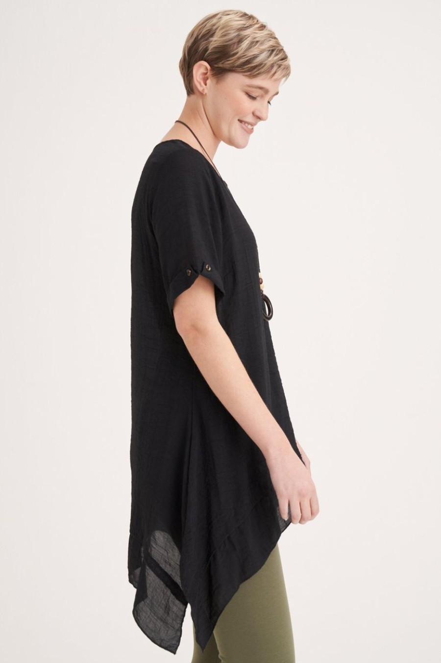 Clothing MILADYS | A-Line Tunic With Necklace Black