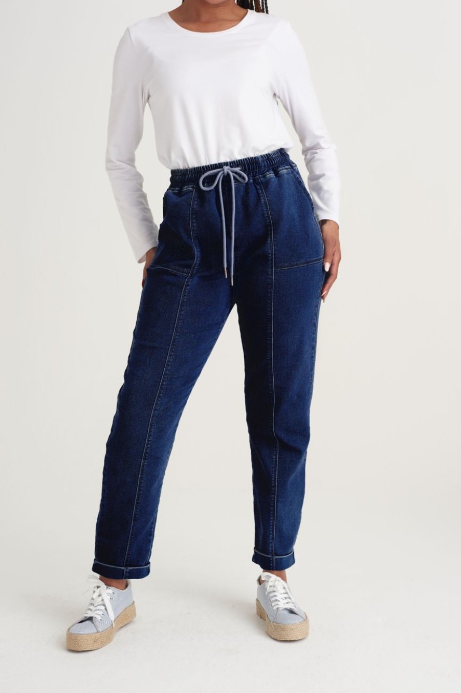 Clothing MILADYS | Knit Denim Jogger Ink