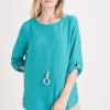 Clothing MILADYS | Turq Top With Necklace Turquoise