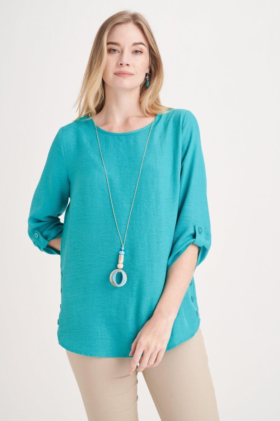 Clothing MILADYS | Turq Top With Necklace Turquoise