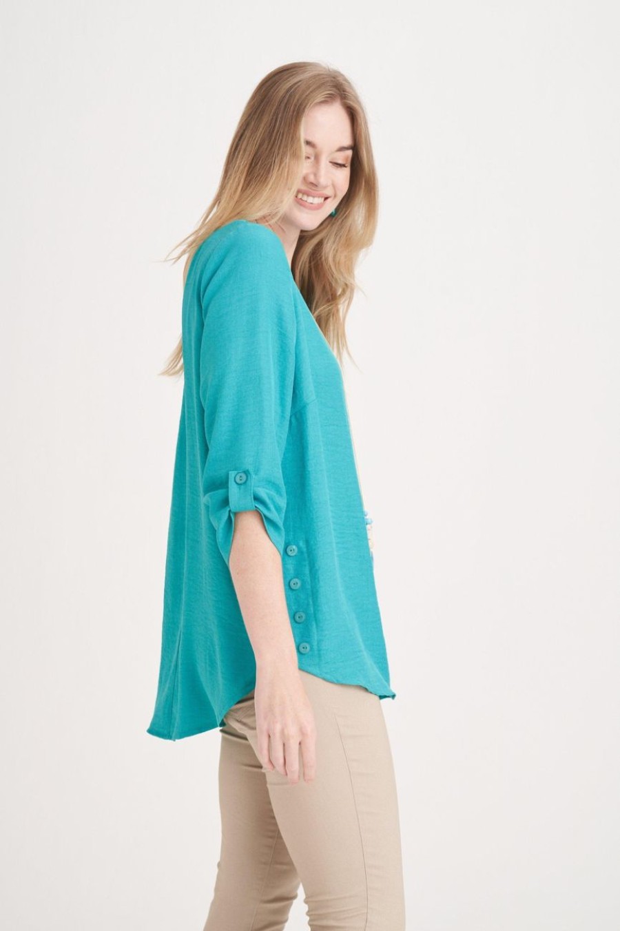 Clothing MILADYS | Turq Top With Necklace Turquoise