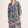 Clothing MILADYS | Tropical Print Swim Cover Up Emerald