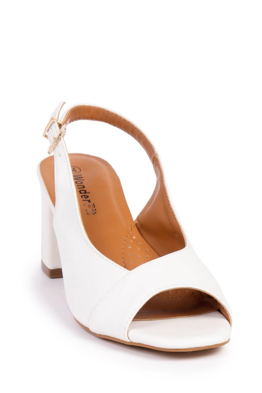 Shoes MILADYS | Wonderfit Peep Toe Block Heels White