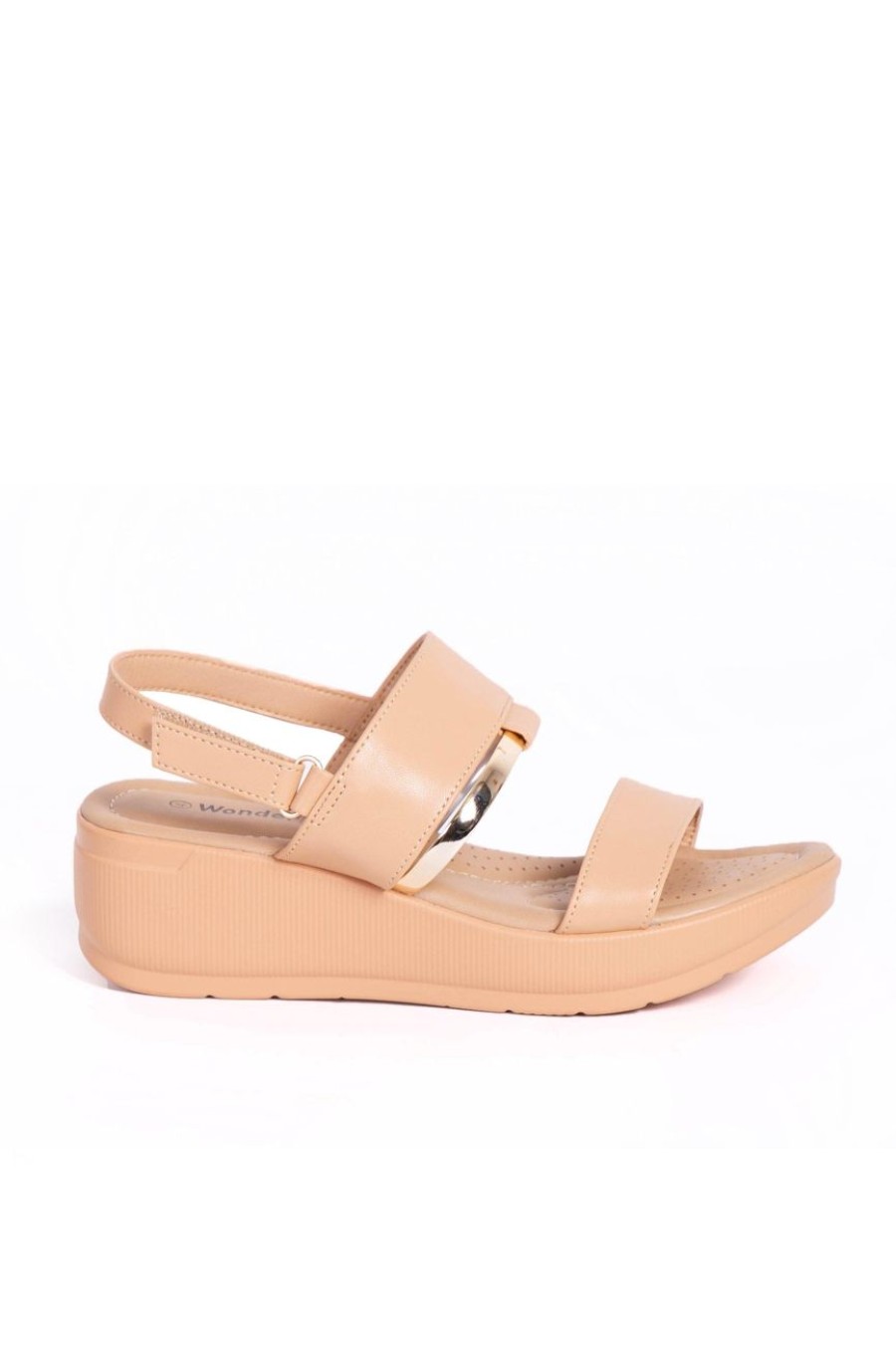 Shoes MILADYS | Wonderfit Wedge Sandals Taupe