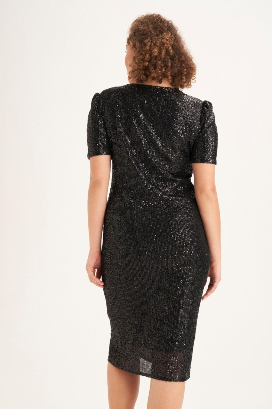 Clothing MILADYS | Full Sequins Bodycon Dress Black