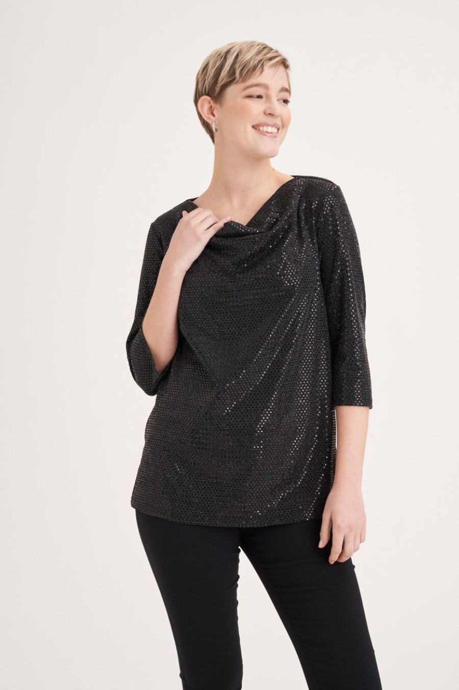 Clothing MILADYS | Sequins Top Black