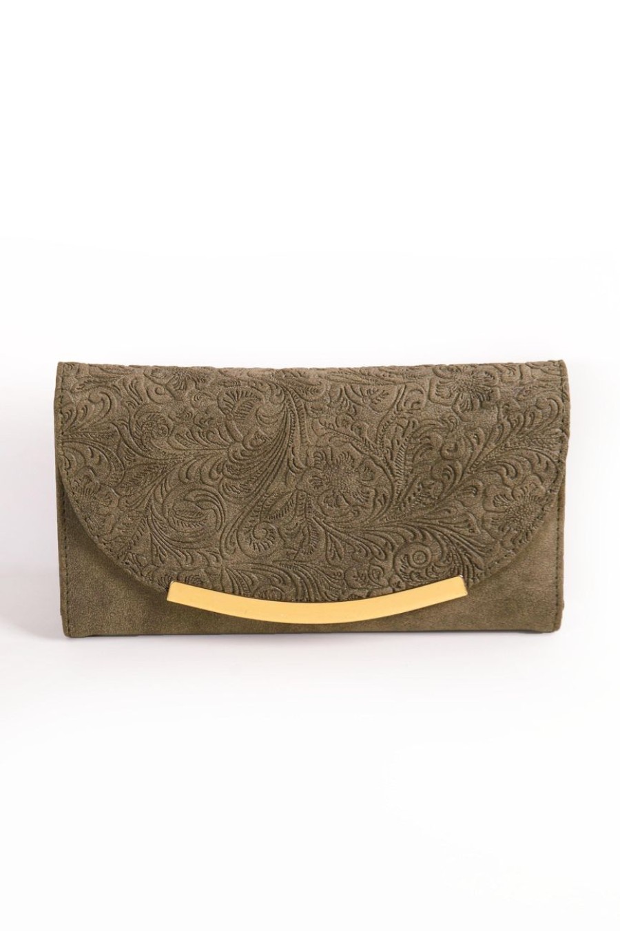 Accessories MILADYS | Embossed Trifold Purse Fatigue