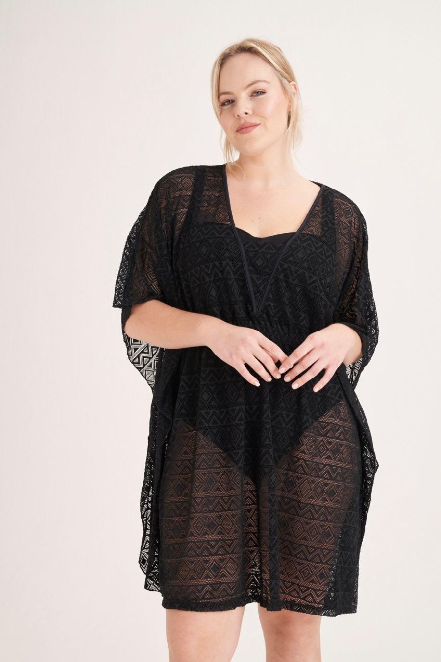 Clothing MILADYS | Lace Swim Cover Up Black