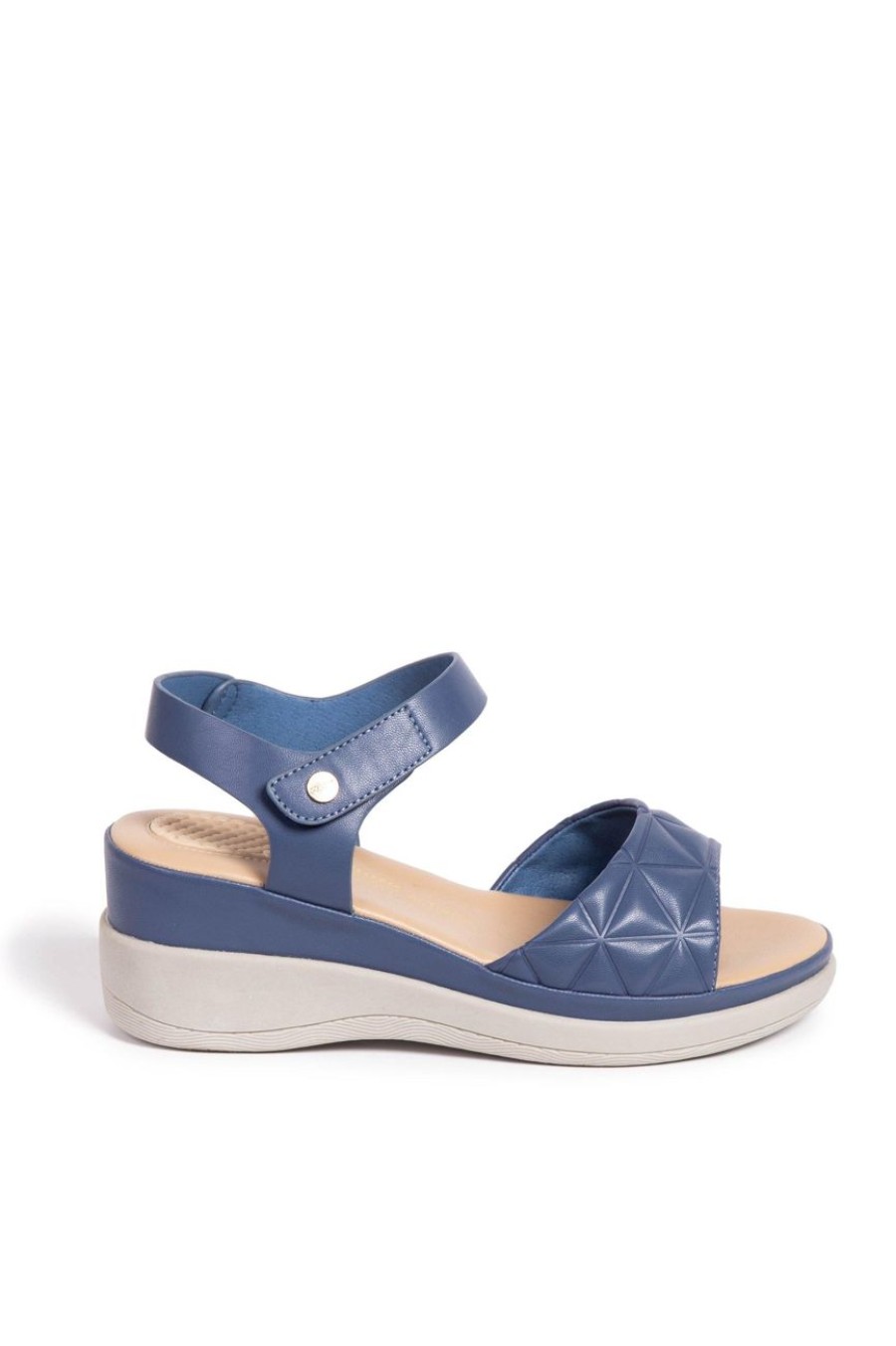 Shoes MILADYS | Quilt Ankle Strap Wedge - Bata Comfit Baby Blue