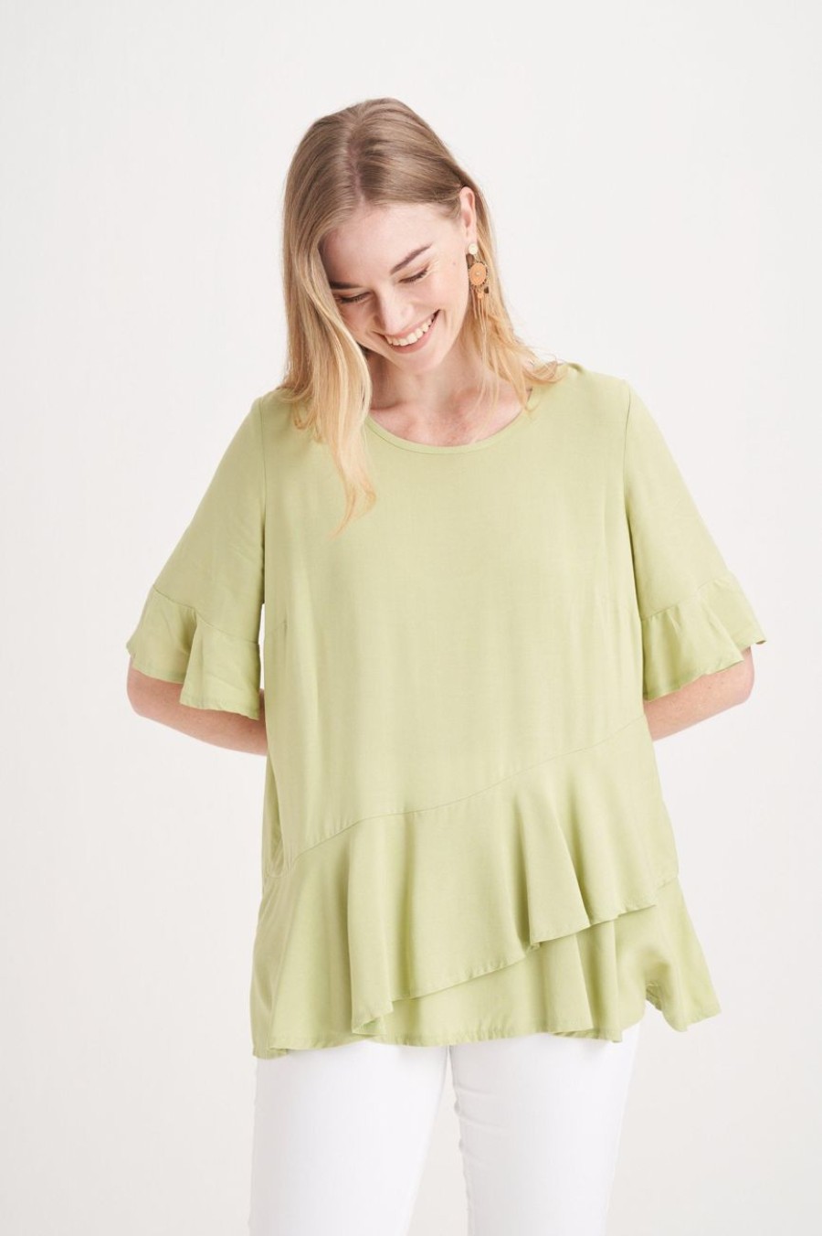 Clothing MILADYS | Layered Top Lime