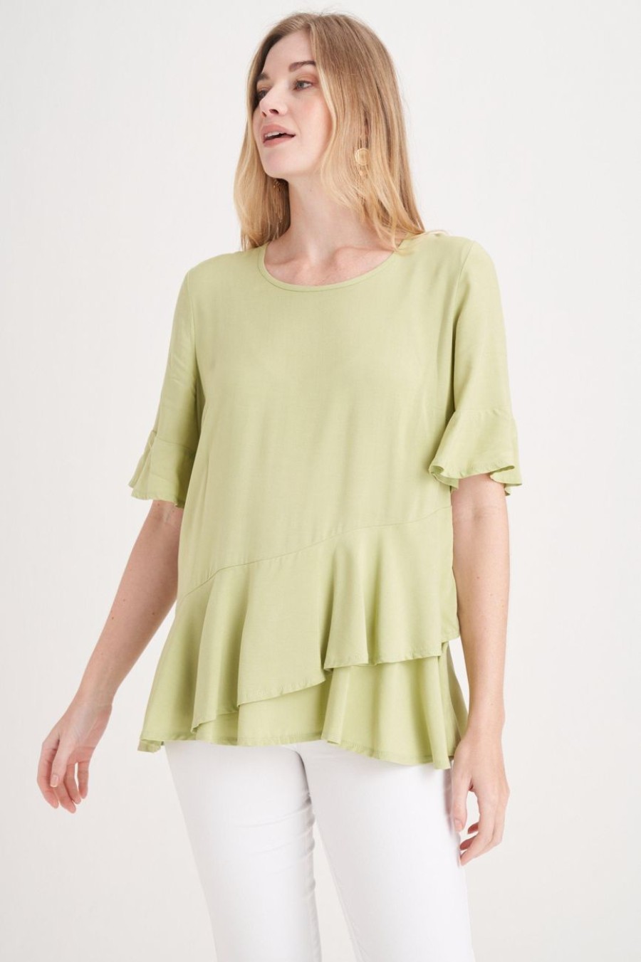 Clothing MILADYS | Layered Top Lime