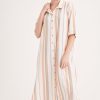 Clothing MILADYS | Stripe Shirt Dress Coral Pink