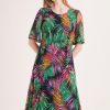 Clothing MILADYS | Leaf Mesh Fit And Flare Dress Multi