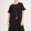 Clothing MILADYS | Shift Dress With Ruffle Trim Black