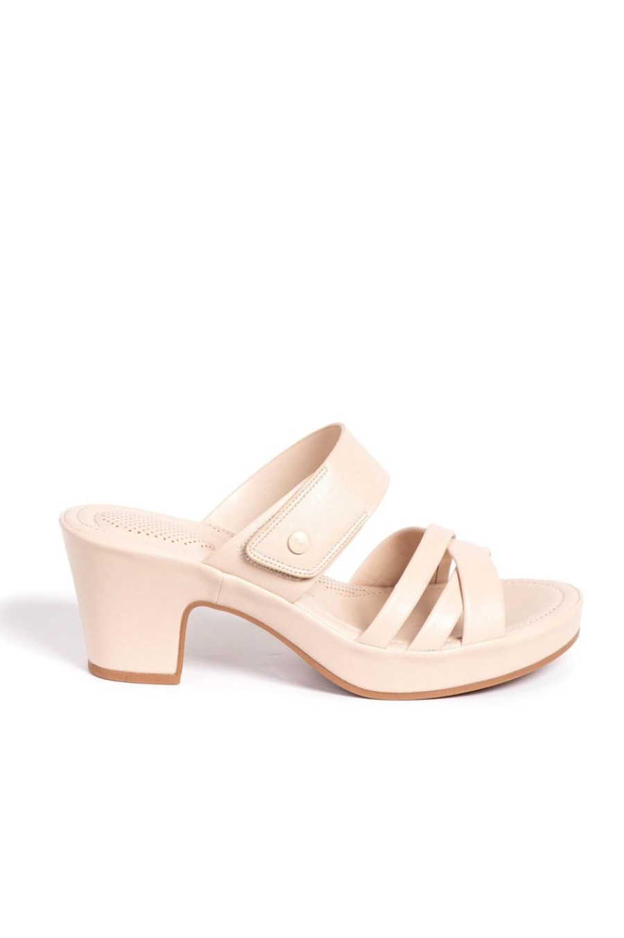 Shoes MILADYS | Criss Cross Heel - Bata Comfit Beige