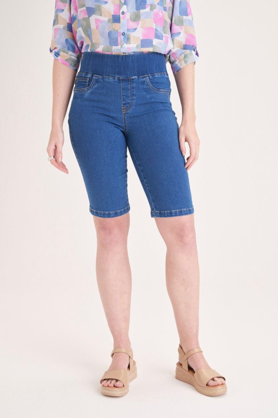 Clothing MILADYS | Denim Crops Midwash Baby Blue