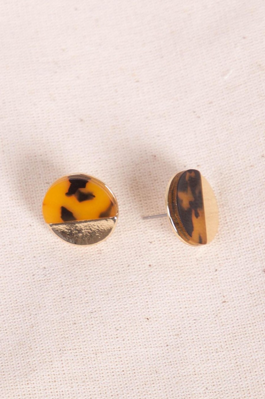 Accessories MILADYS | Animal Print Stud Earrings Yellow Gold