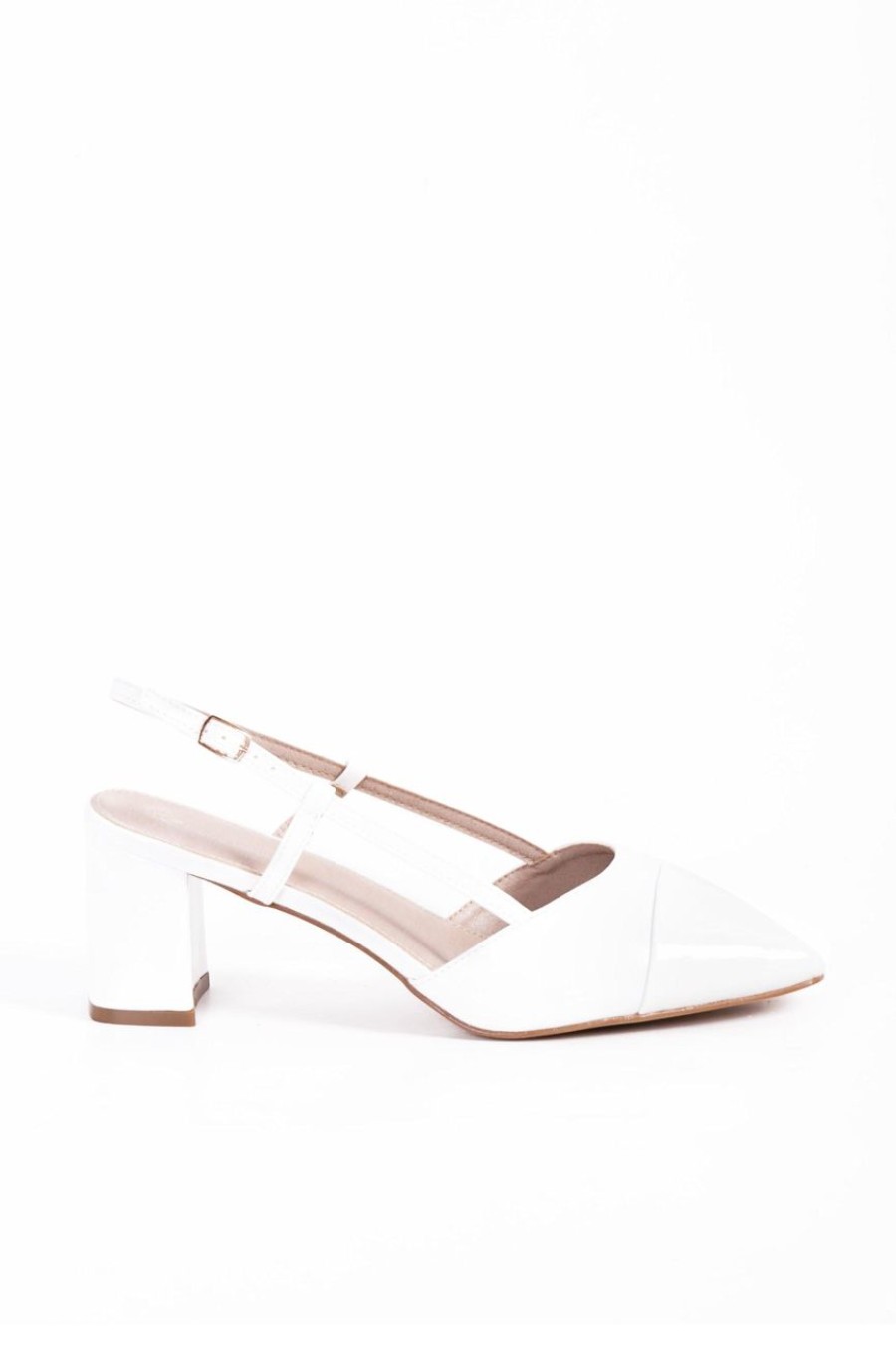 Shoes MILADYS | Block Heel Court - Pierre Cardin White