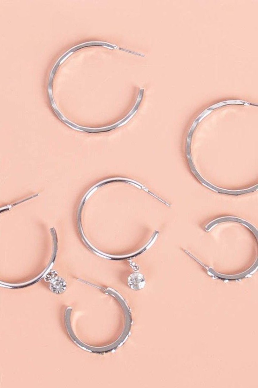 Accessories MILADYS | 3 Pack Hoop Earrings Silver