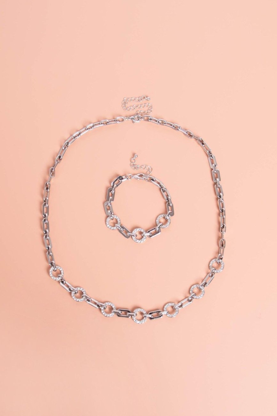 Accessories MILADYS | Necklace And Bracelet Set Silver